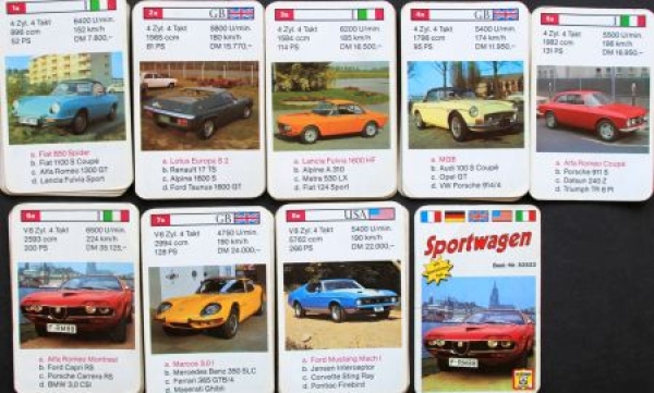 Schmid Spiele "Sportwagen" 1972 Cardgame (5036)